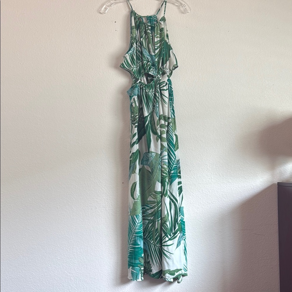 Cupshe Green Leaf Print Dress